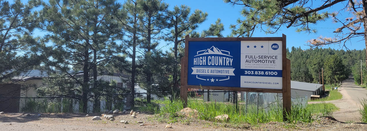 High Country Diesel sign from Wandcrest Road horizontal hero image